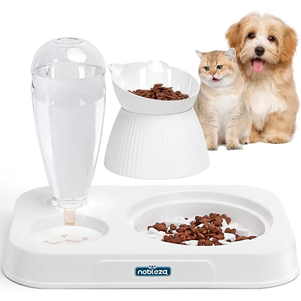 New 3-in-1 Raised, Whisker Friendly, Slow Feeder Pet Bowl